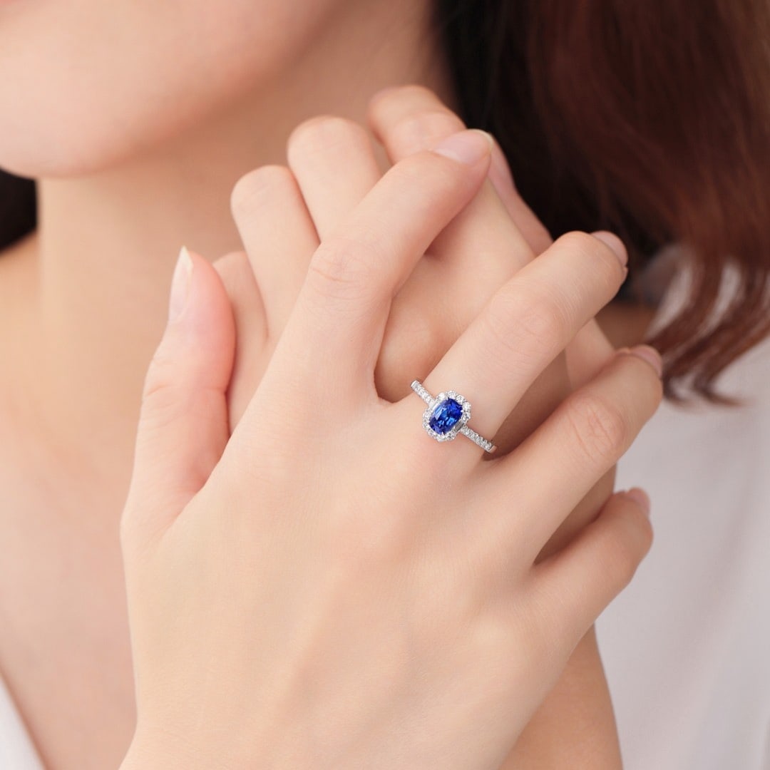 14k Gold 1.53 Ctw Natural Sapphire & Diamond Ring - 5