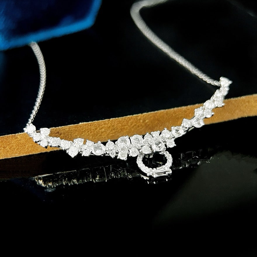 14k Gold 1.38 Ct Natural H Diamond Necklace - 4