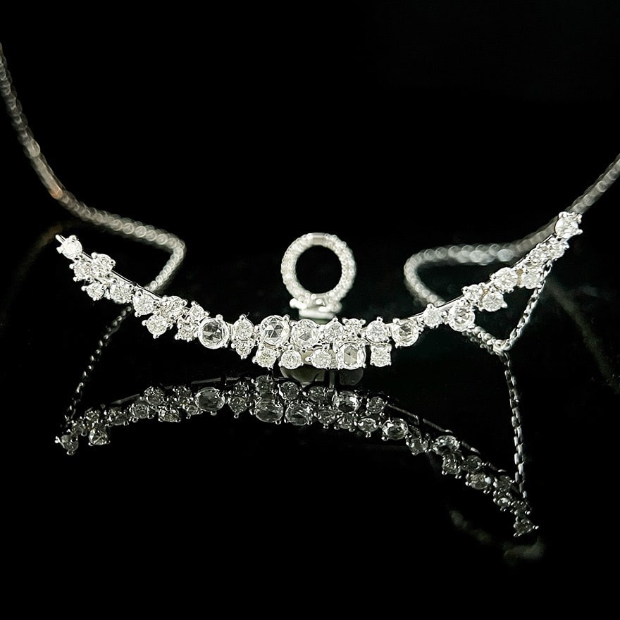 14k Gold 1.38 Ct Natural H Diamond Necklace - 5