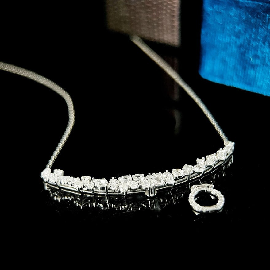 14k Gold 1.38 Ct Natural H Diamond Necklace - 6