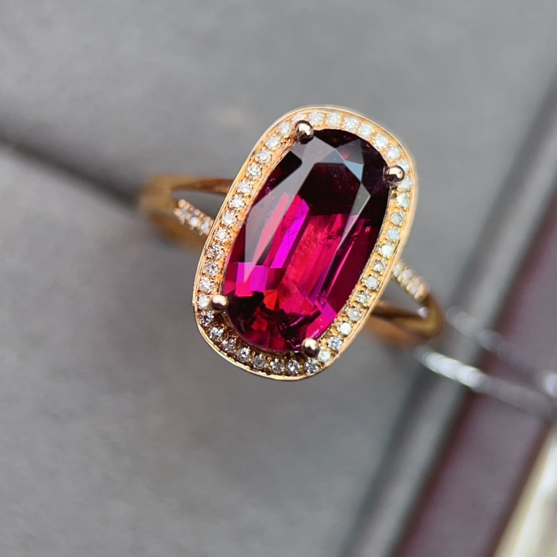 14k Gold 3.09 Ctw Natural Tourmaline & Diamond Ring - 2
