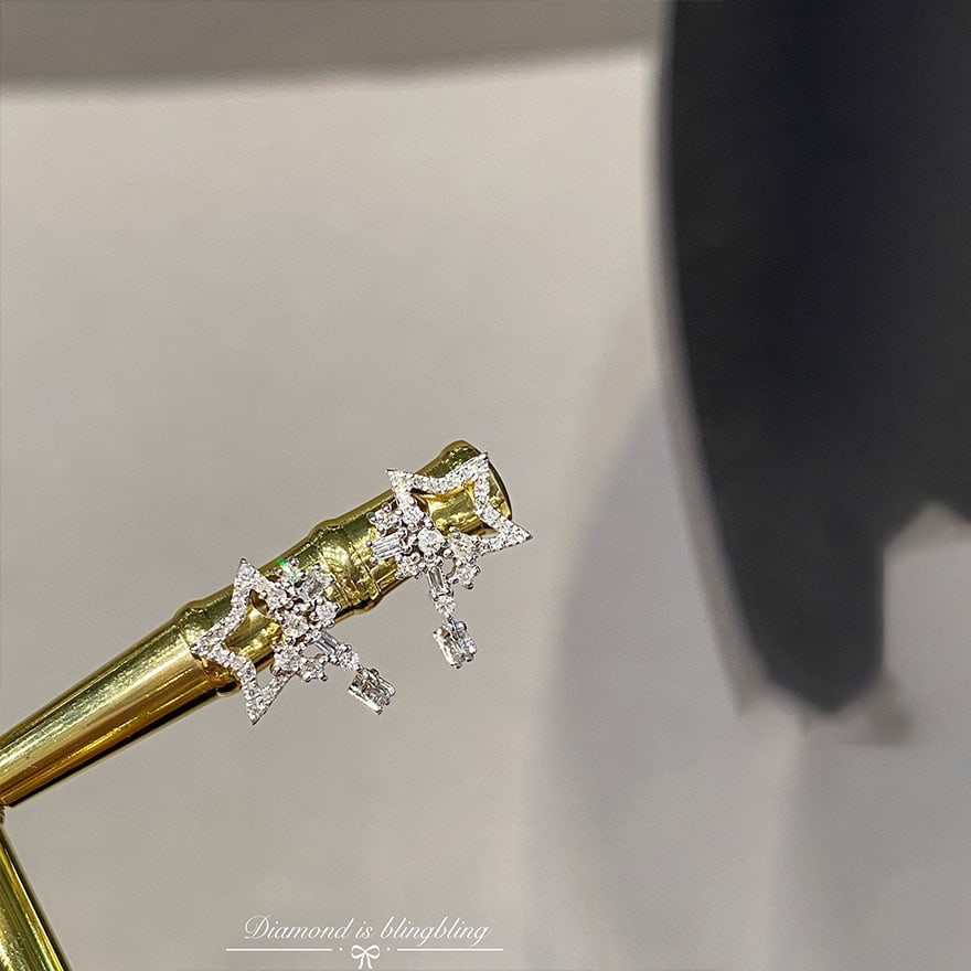 14k Gold 0.3 Ct Natural H Diamond Earrings - 3