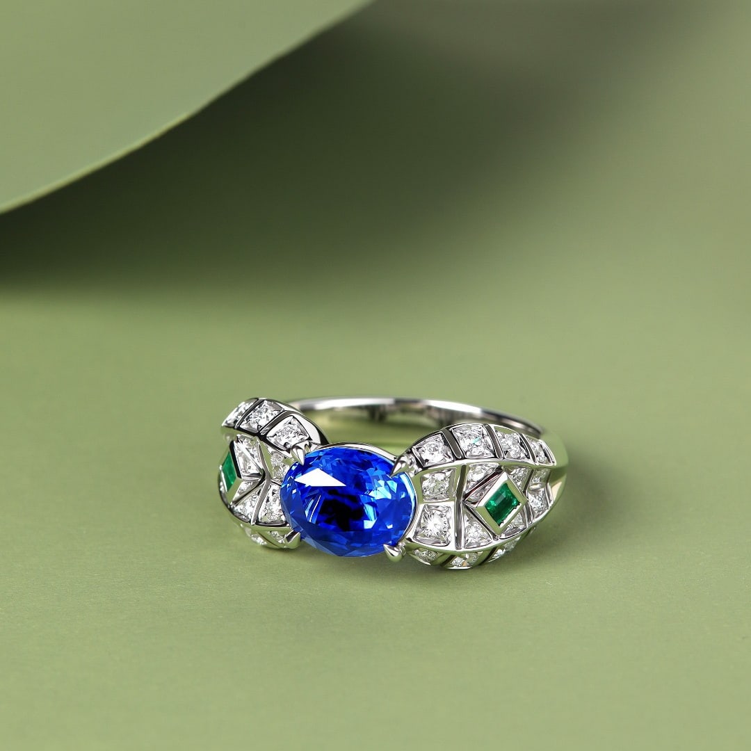 14k Gold 2.97 Ctw Natural Sapphire & Diamond Ring - 2