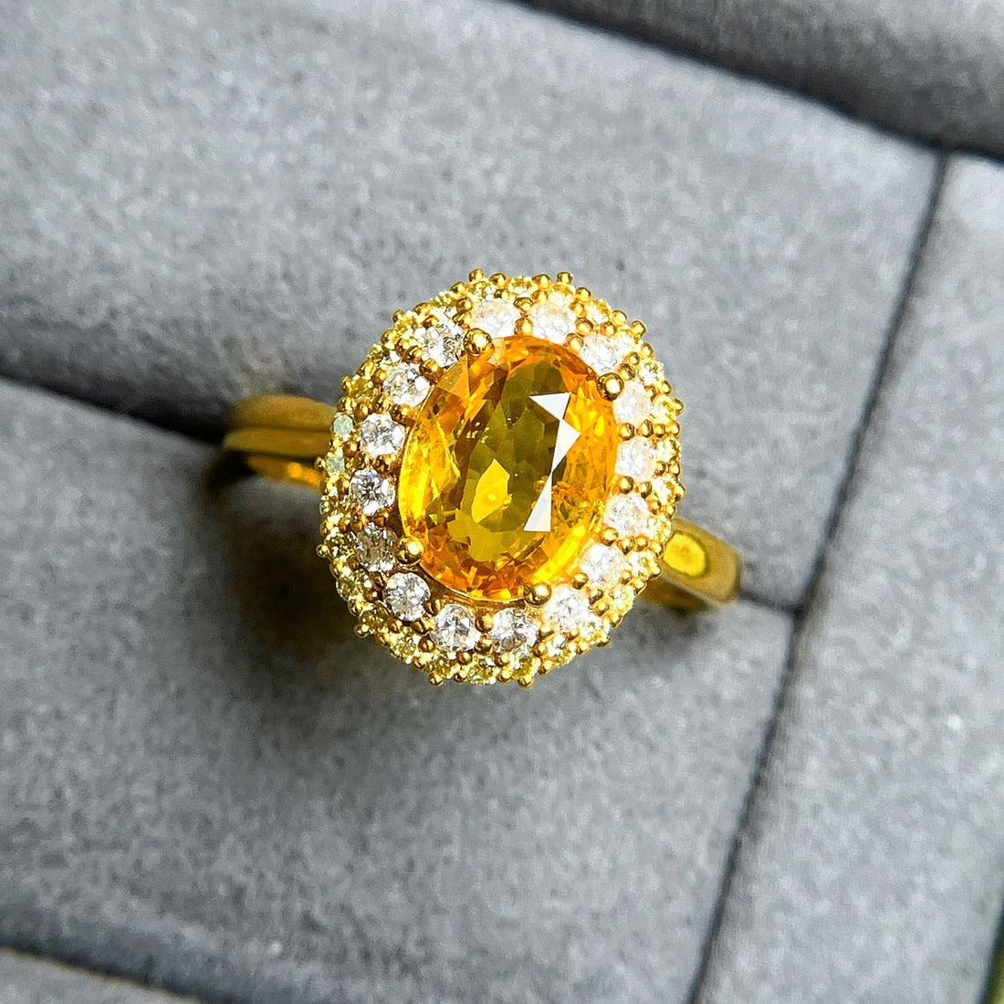 14k Gold 2.66 Ctw Natural Sapphire & Diamond Ring - 5