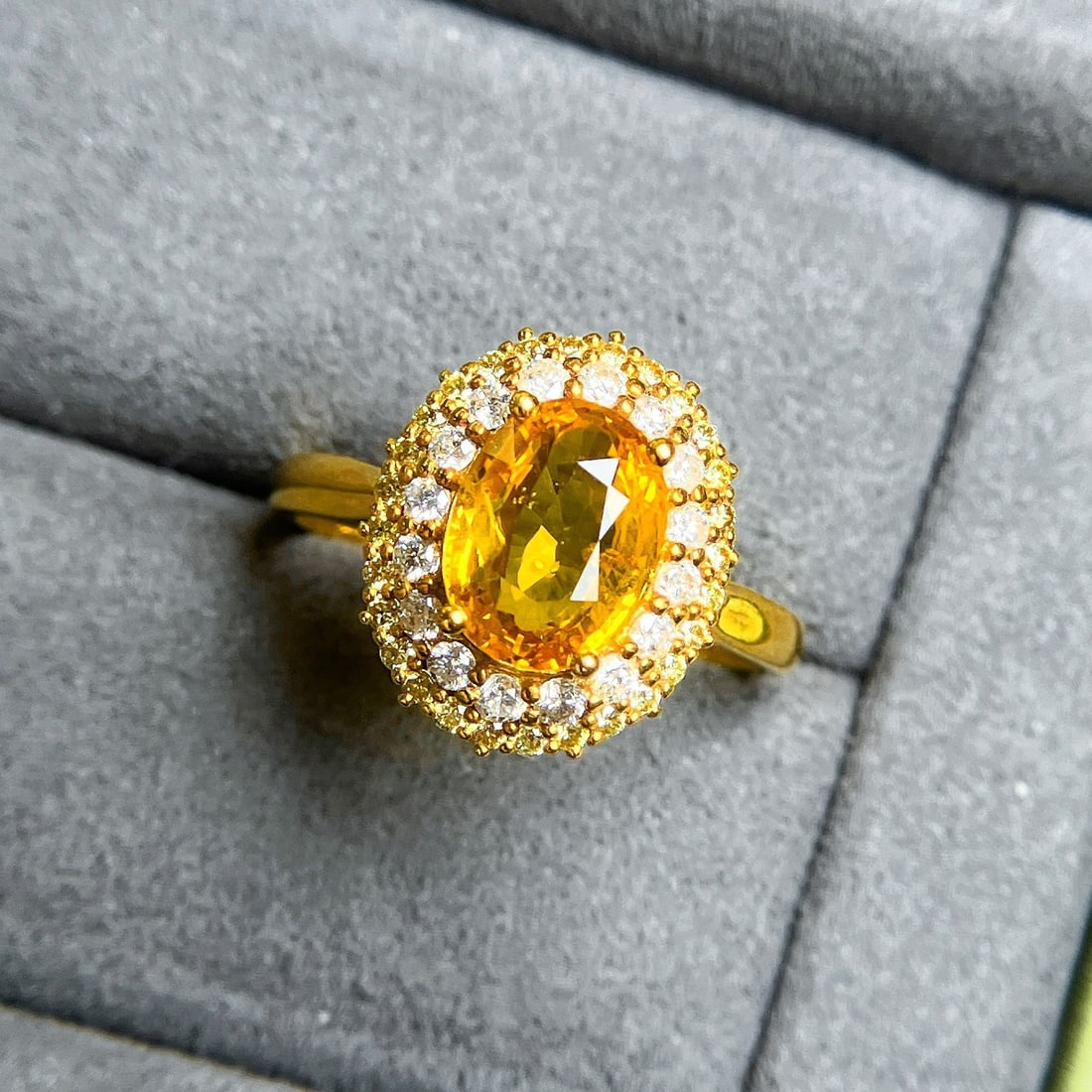 14k Gold 2.66 Ctw Natural Sapphire & Diamond Ring - 6
