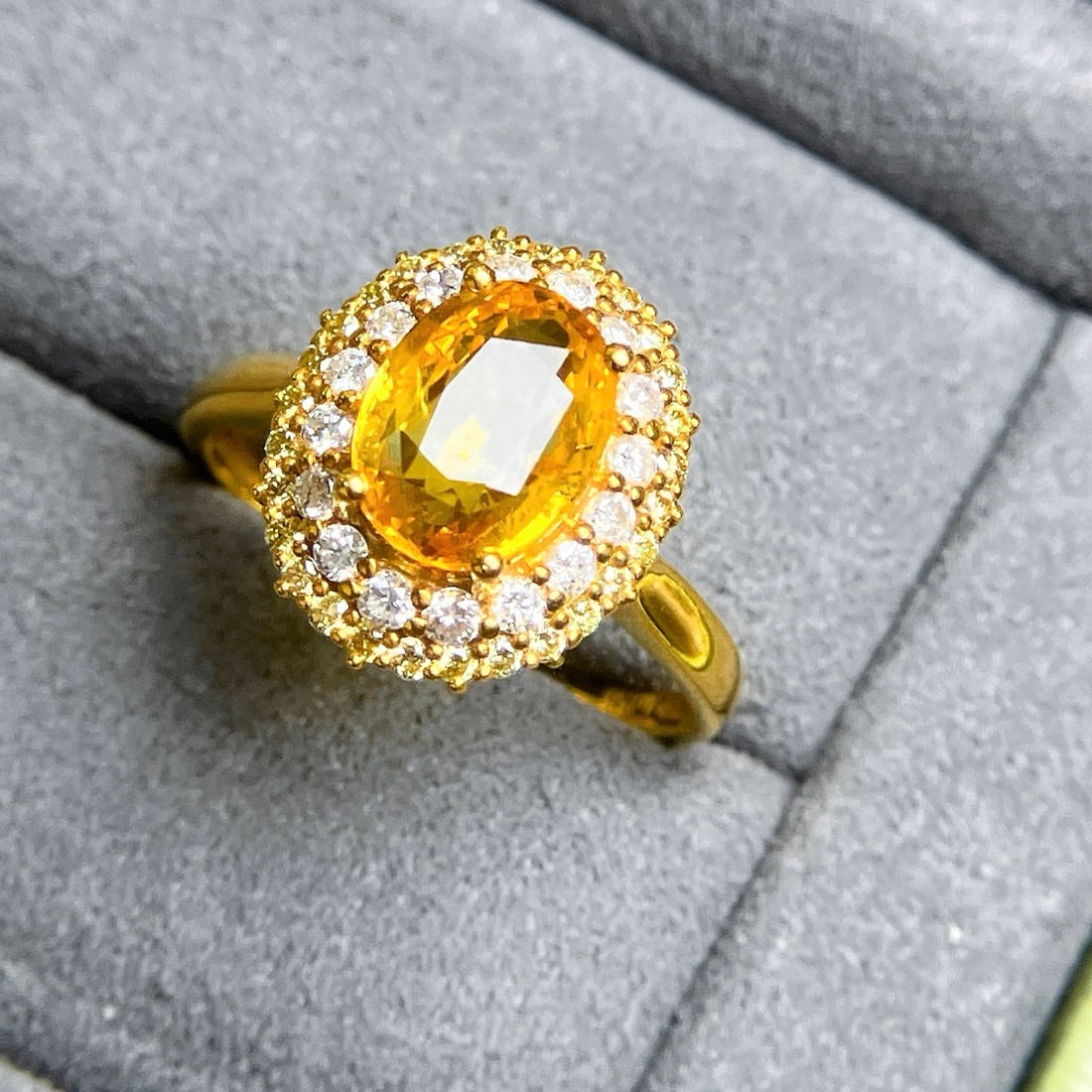 14k Gold 2.66 Ctw Natural Sapphire & Diamond Ring - 7