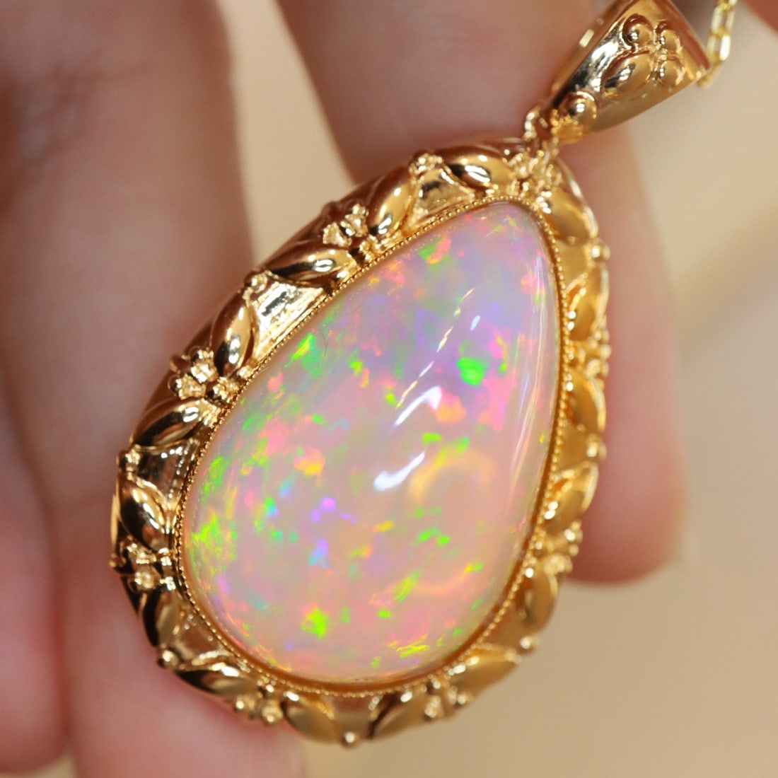 14k Gold 20.46 Ct Natural Opal Pendant( Without Chain ) - 5