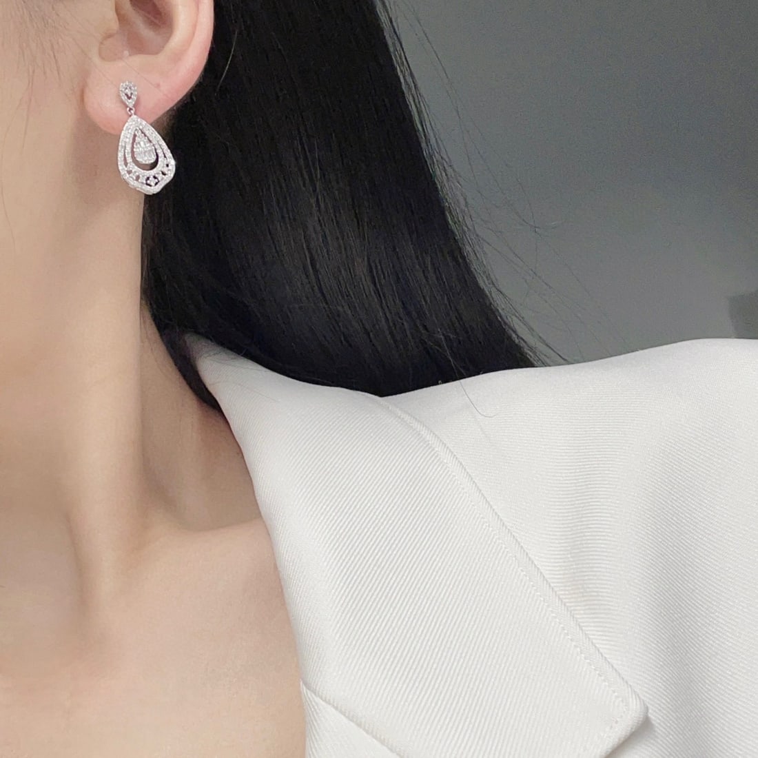 14k Gold 1 Ct Natural H Diamond Earrings - 3
