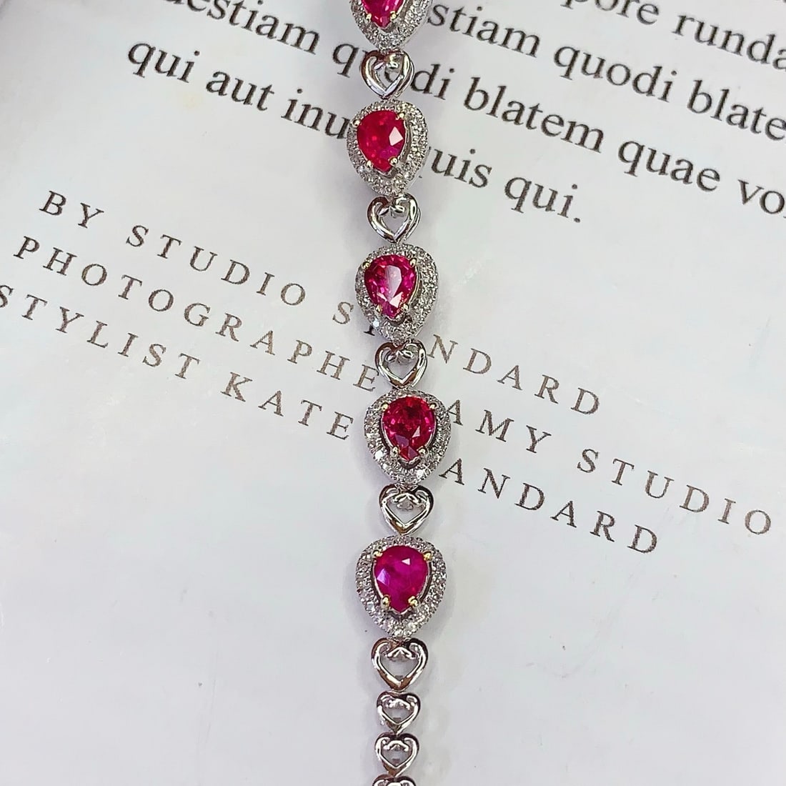 14k Gold 2.6 Ct Natural Ruby & Diamond Bracelet - 5