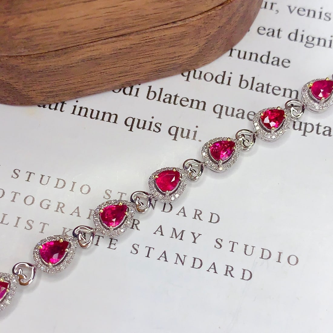 14k Gold 2.6 Ct Natural Ruby & Diamond Bracelet - 6