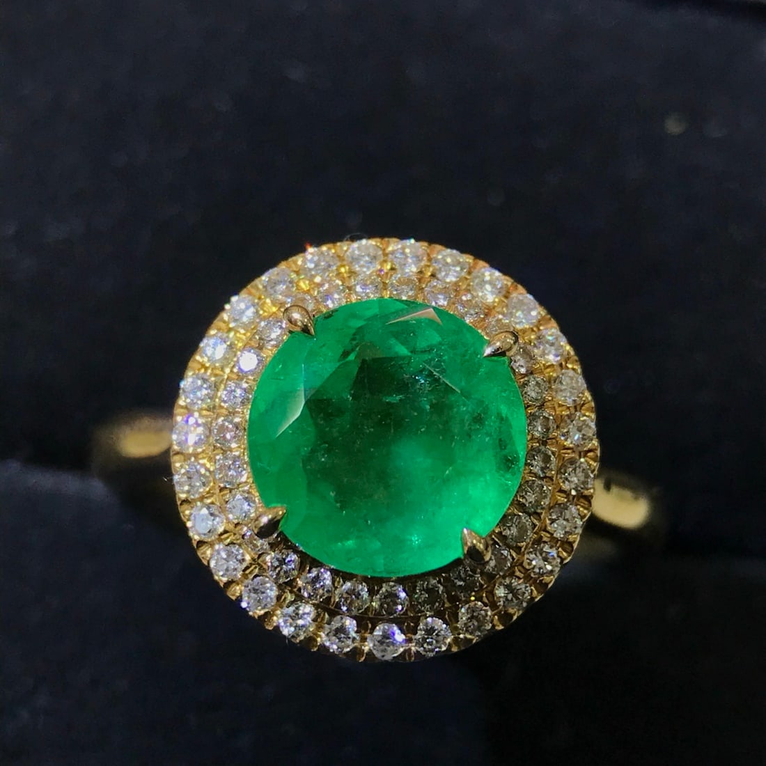 14k Gold 2.58 Ctw Natural Emerald & Diamond Ring - 3