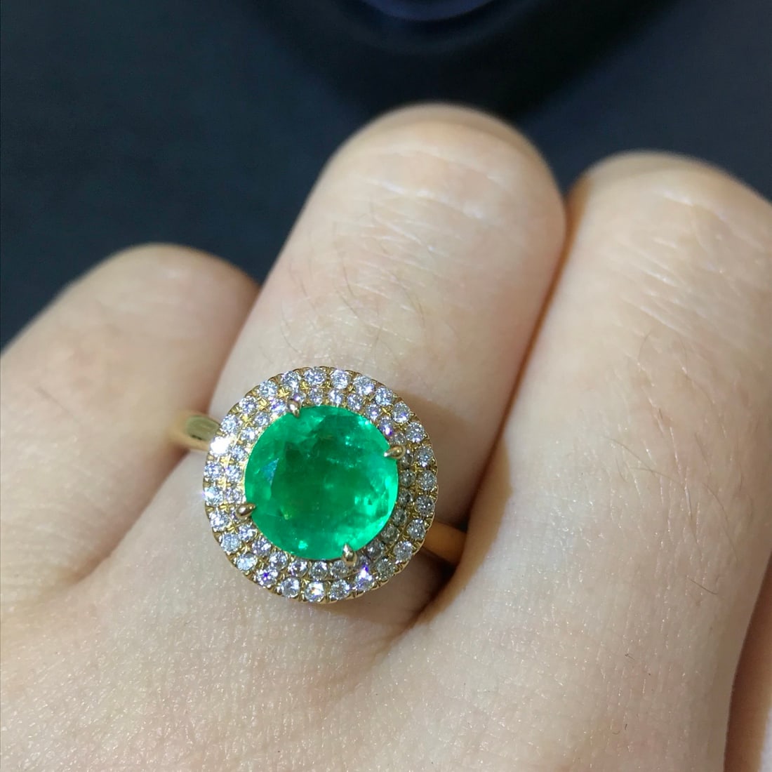 14k Gold 2.58 Ctw Natural Emerald & Diamond Ring - 4