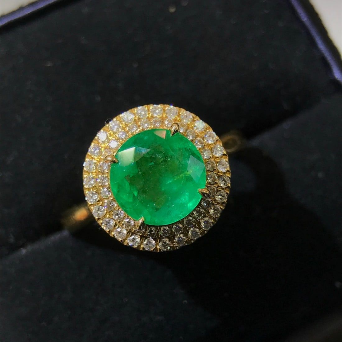 14k Gold 2.58 Ctw Natural Emerald & Diamond Ring - 5