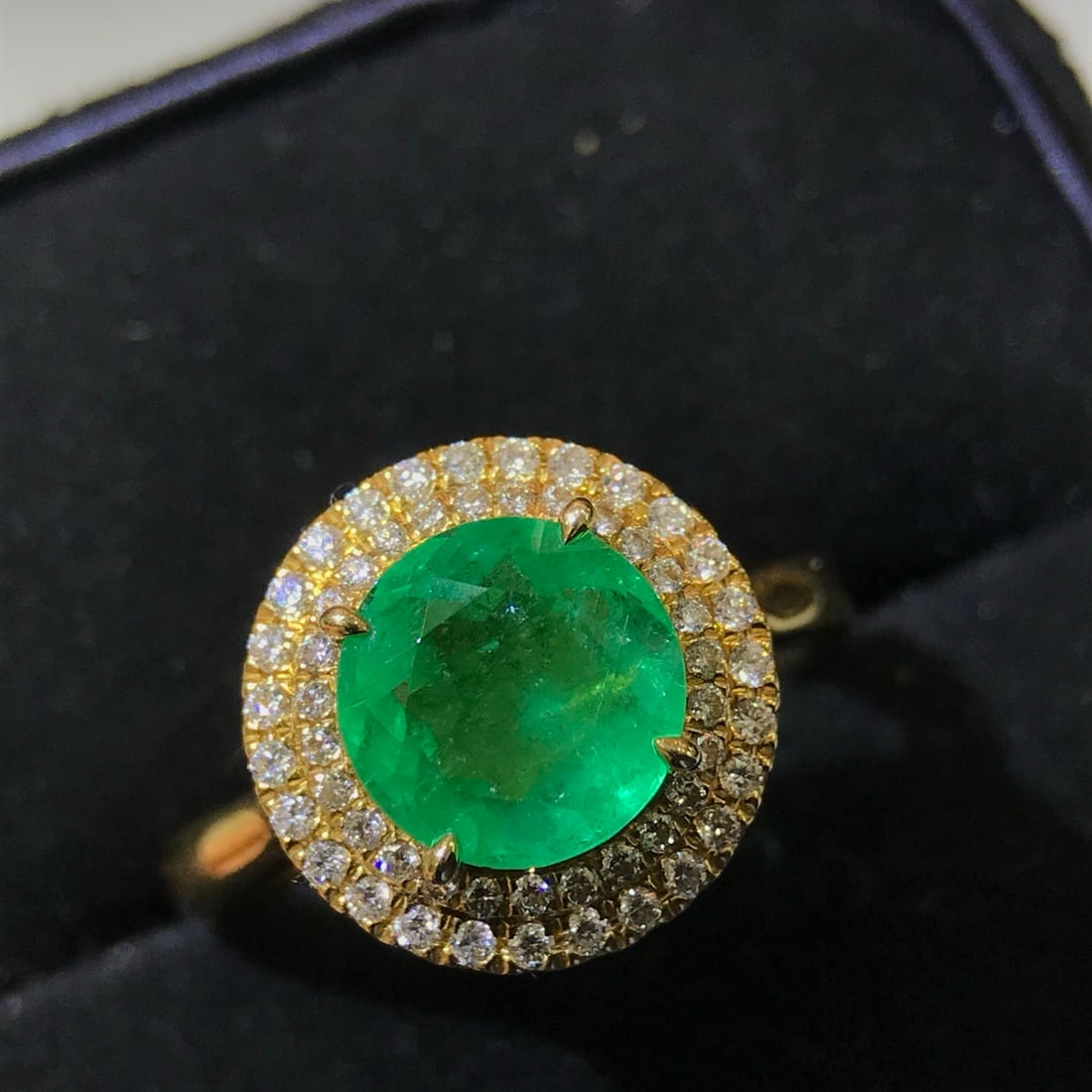 14k Gold 2.58 Ctw Natural Emerald & Diamond Ring - 6