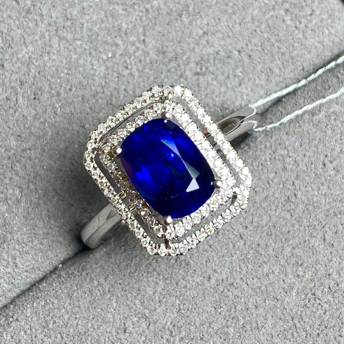 14k Gold 2.91 Ctw Natural Sapphire & Diamond Ring - 6