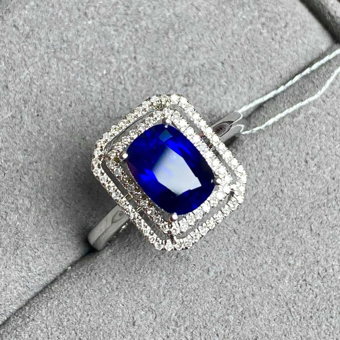 14k Gold 2.91 Ctw Natural Sapphire & Diamond Ring - 7