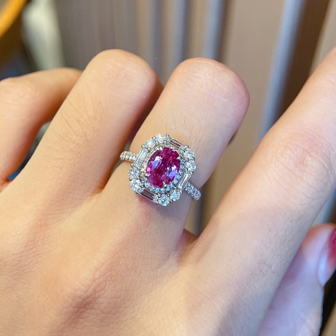 14k Gold 1.54 Ct Natural Sapphire & Diamond Ring - 8
