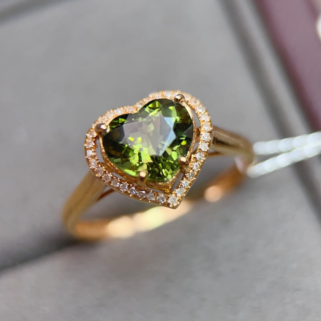 14k Gold 1.6 Ct Natural Tourmaline & Diamond Ring - 5
