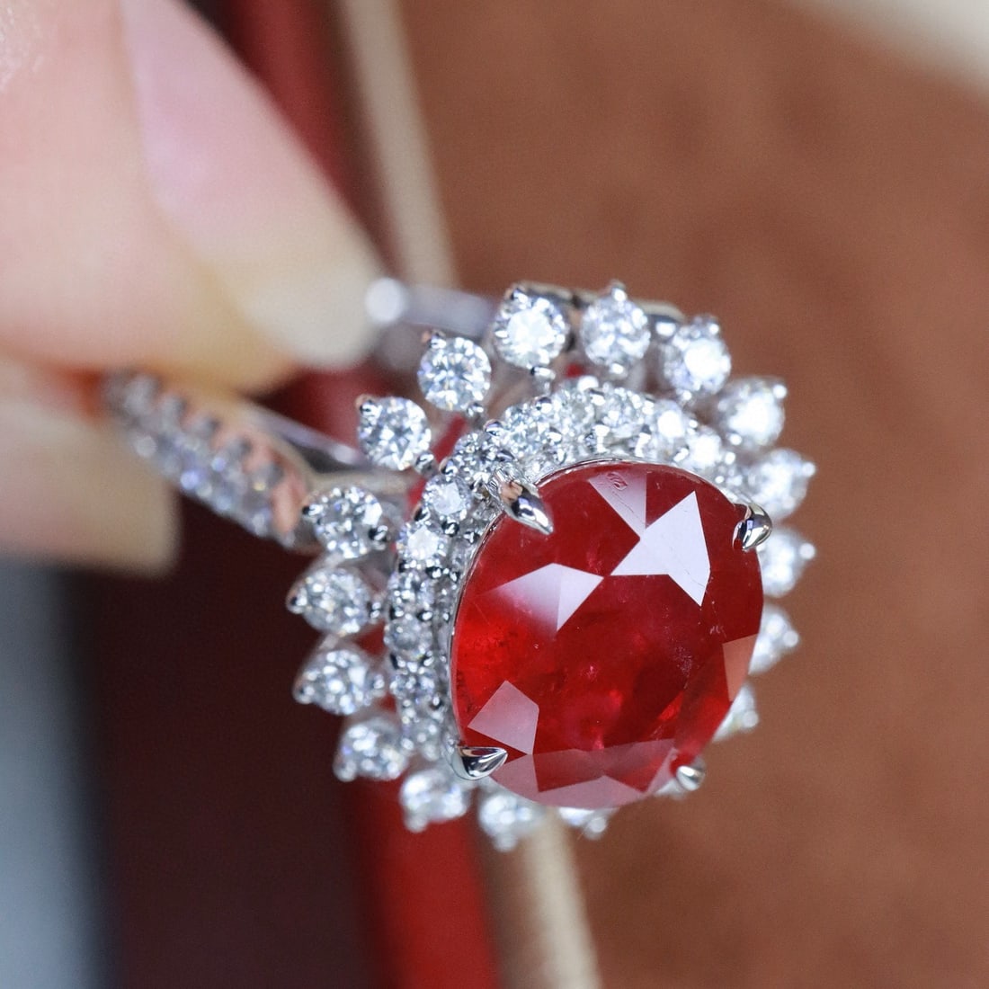 14k Gold 2.61 Ctw Natural Ruby & Diamond Ring/pendant( Without Chain ) - 2
