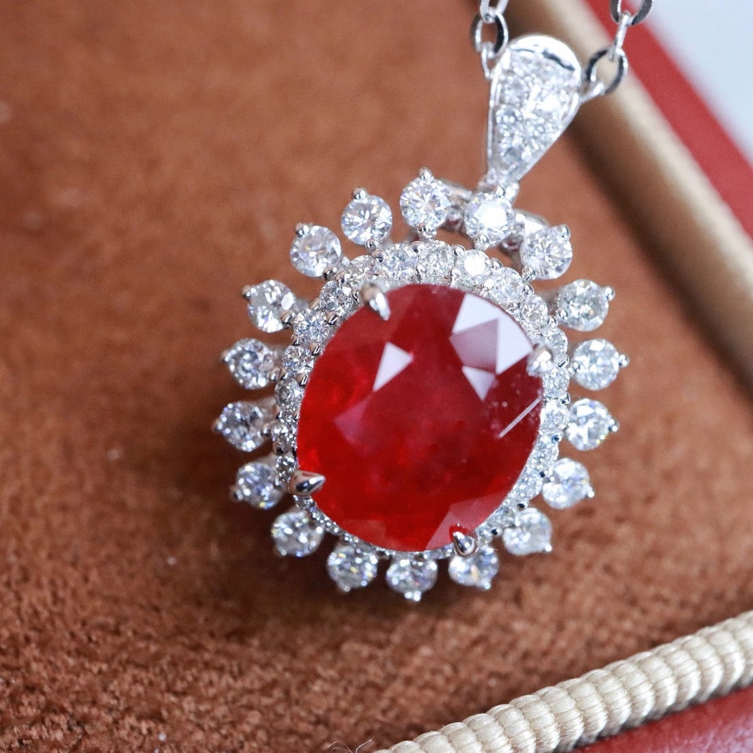 14k Gold 2.61 Ctw Natural Ruby & Diamond Ring/pendant( Without Chain ) - 4