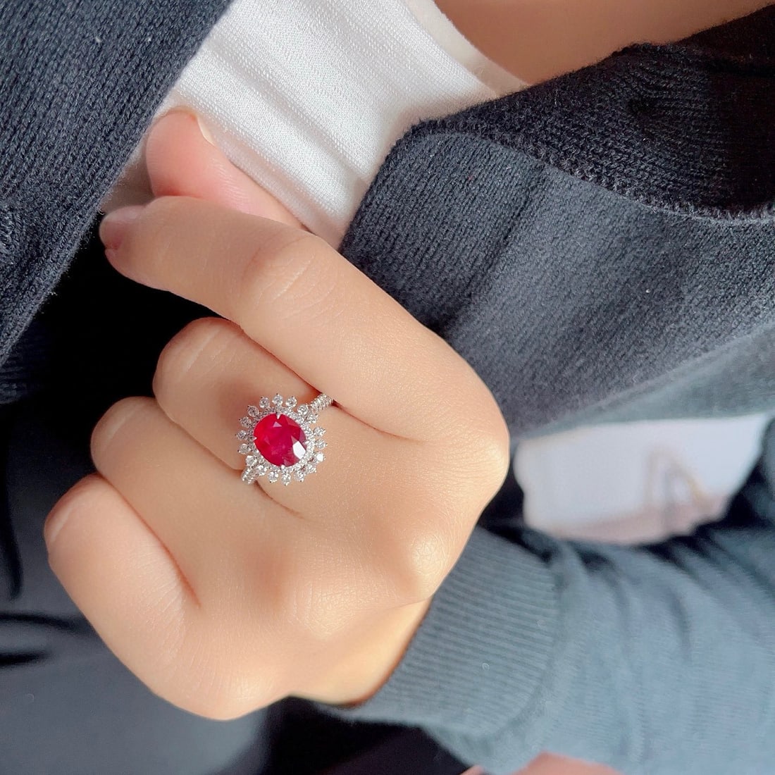 14k Gold 2.61 Ctw Natural Ruby & Diamond Ring/pendant( Without Chain ) - 5