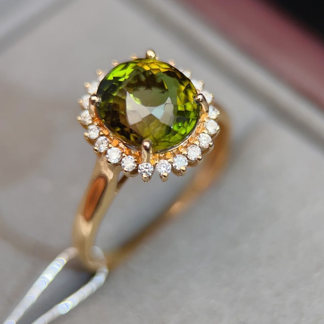 14k Gold 3.47 Ctw Natural Tourmaline & Diamond Ring - 5