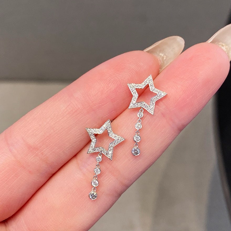 14k Gold 0.3 Ct Natural H Diamond Earrings - 2
