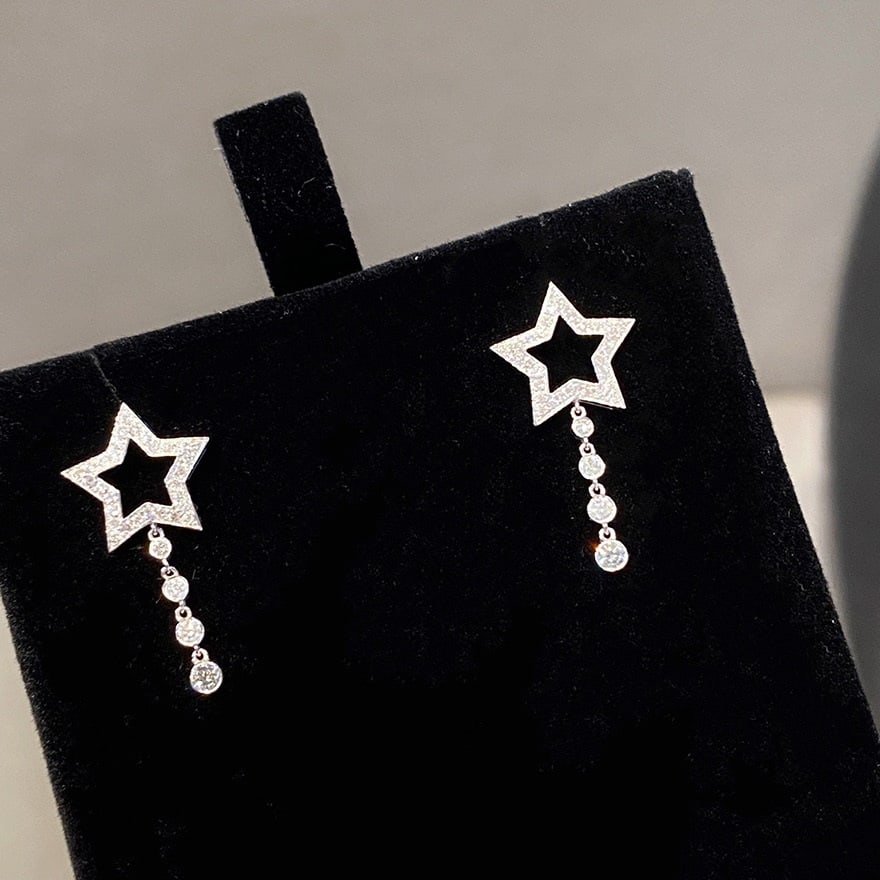 14k Gold 0.3 Ct Natural H Diamond Earrings - 3