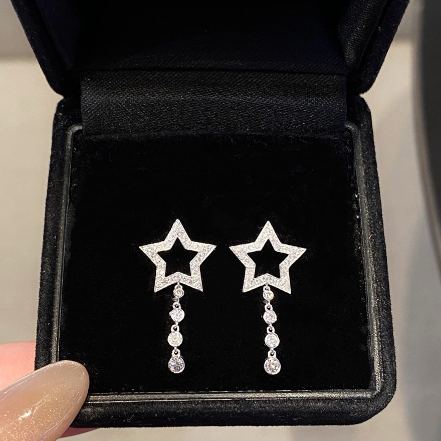 14k Gold 0.3 Ct Natural H Diamond Earrings - 4