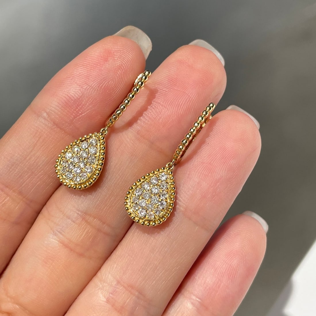 14k Gold 0.56 Ct Natural H Diamond Earrings - 3