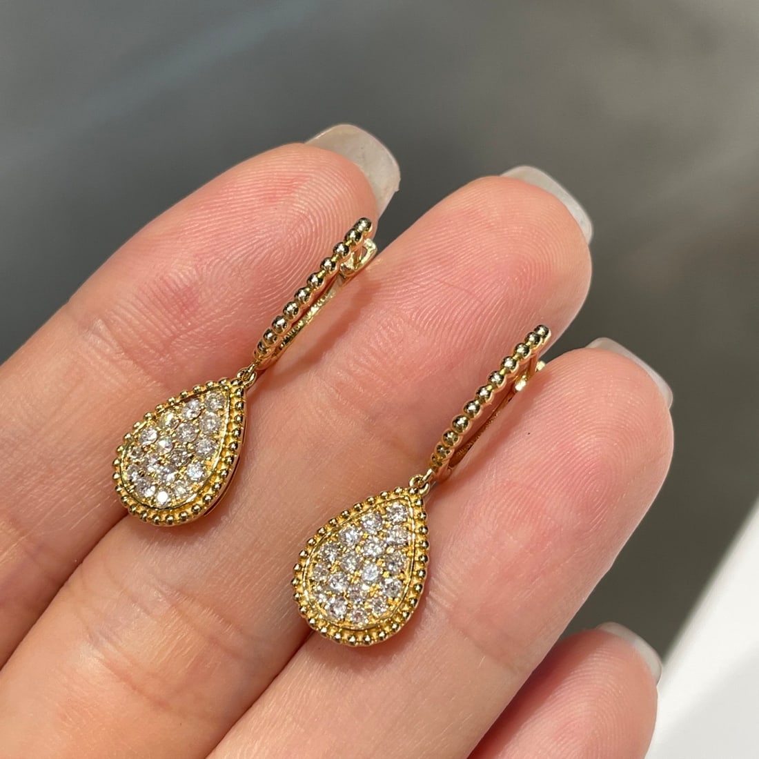 14k Gold 0.56 Ct Natural H Diamond Earrings - 4