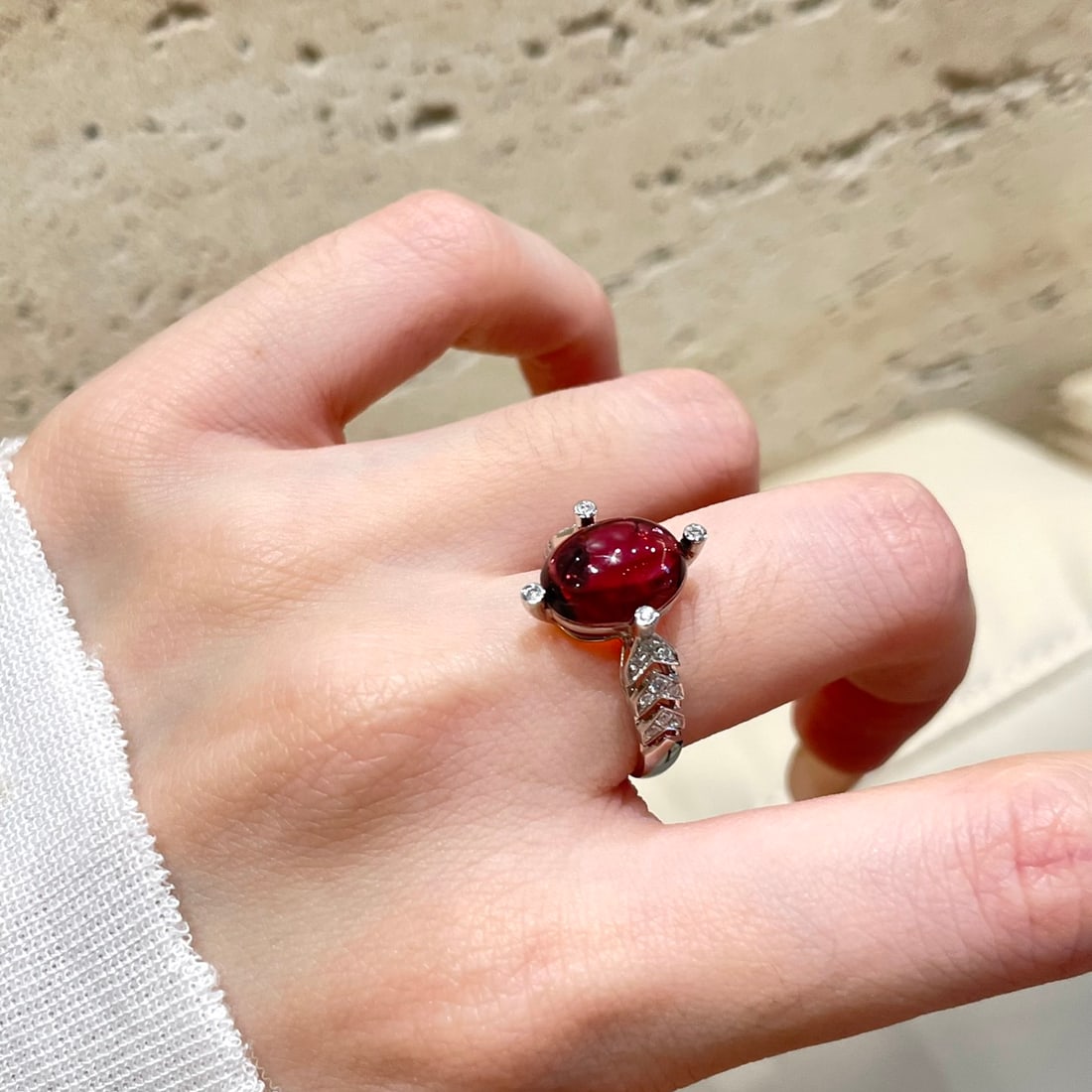 14k Gold 3 Ct Natural Tourmaline & Diamond Ring - 2