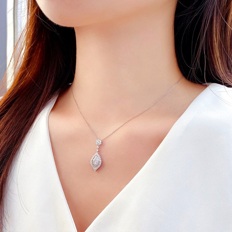 14k Gold 0.6 Ct Natural H Diamond Pendant( Without Chain ) - 3
