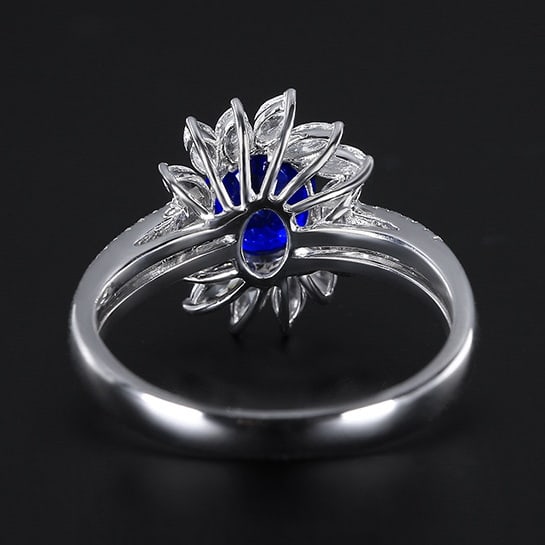 14k Gold 1.92 Ctw Natural Sapphire & Diamond Ring - 4