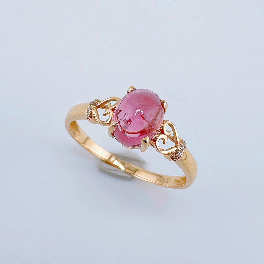 14k Gold 1.05 Ct Natural Tourmaline & Diamond Ring - 3