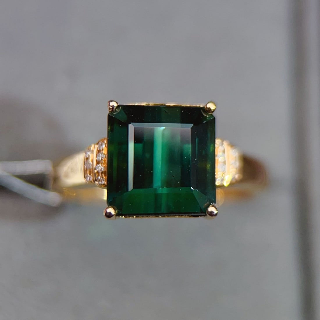 14k Gold 4.14 Ctw Natural Tourmaline & Diamond Ring - 2