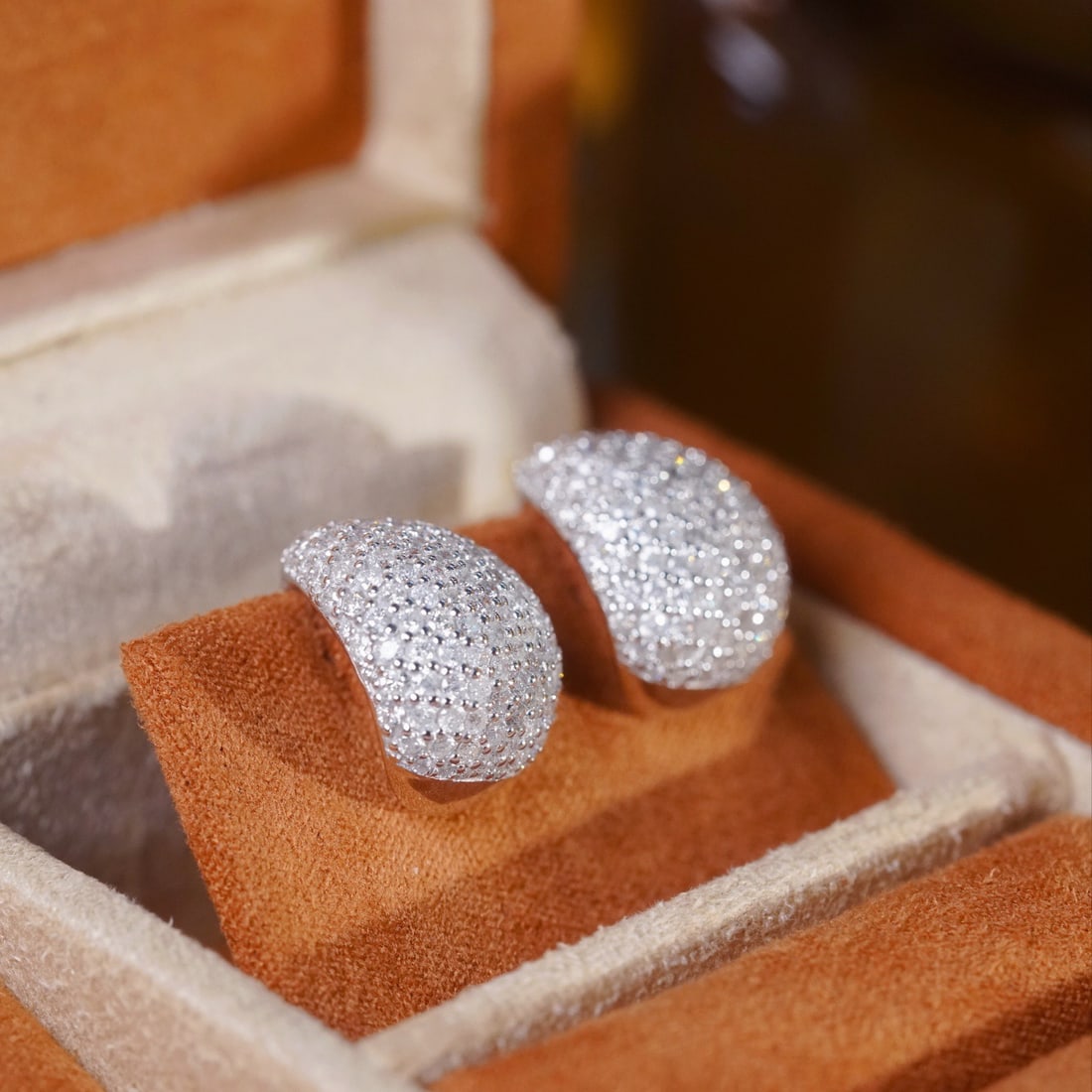 14k Gold 3.30 Ct Natural H Diamond Earrings - 9