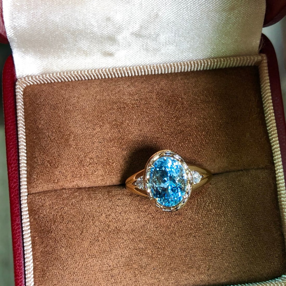 14k Gold 2.96 Ctw Natural Aquamarine & Diamond Ring - 4