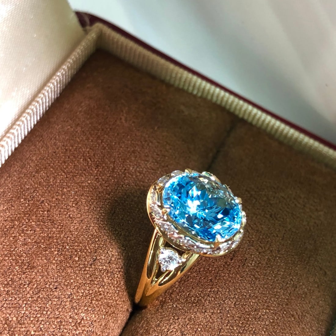 14k Gold 2.96 Ctw Natural Aquamarine & Diamond Ring - 5
