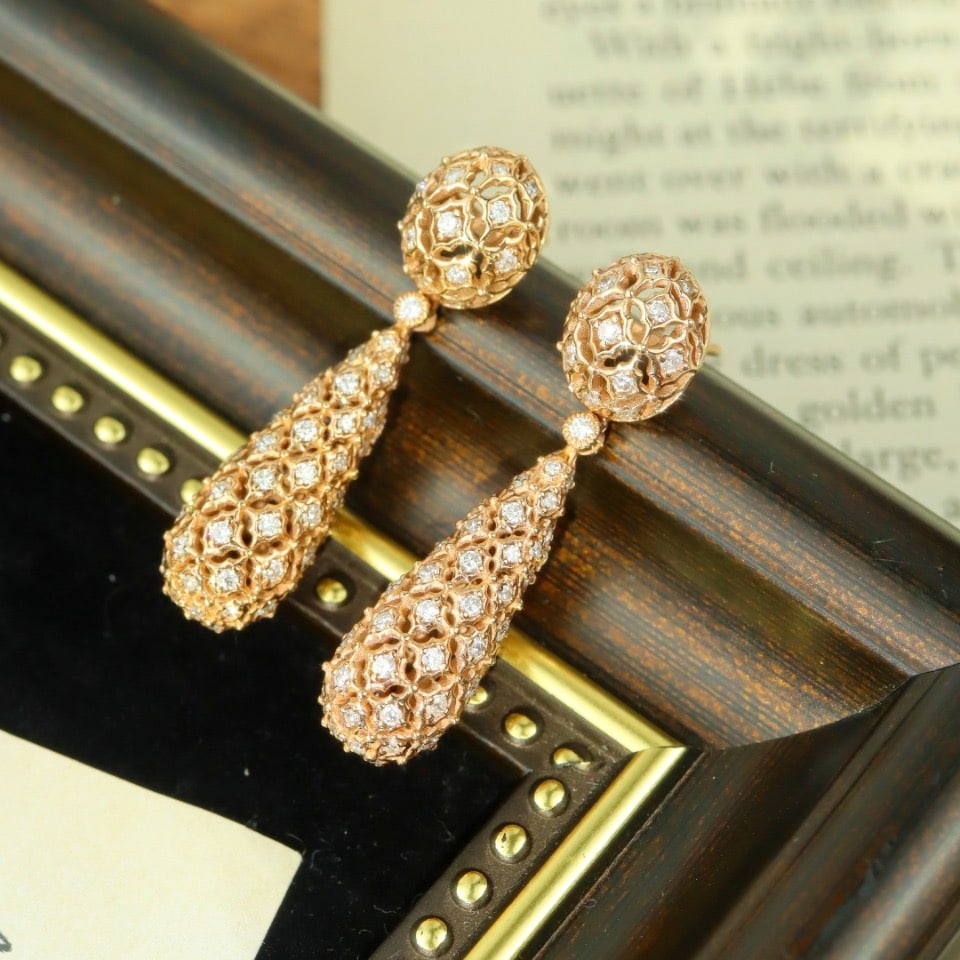 14k Gold 1.6 Ct Natural H Diamond Earrings - 3