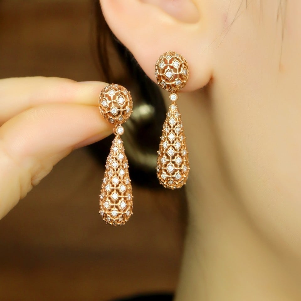 14k Gold 1.6 Ct Natural H Diamond Earrings - 6