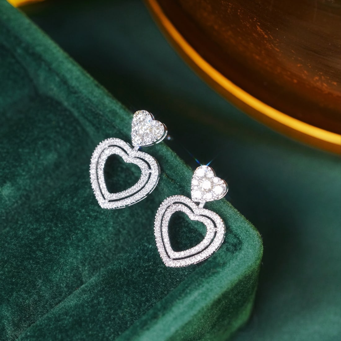 14k Gold 1.00 Ct Natural H Diamond Earrings - 9