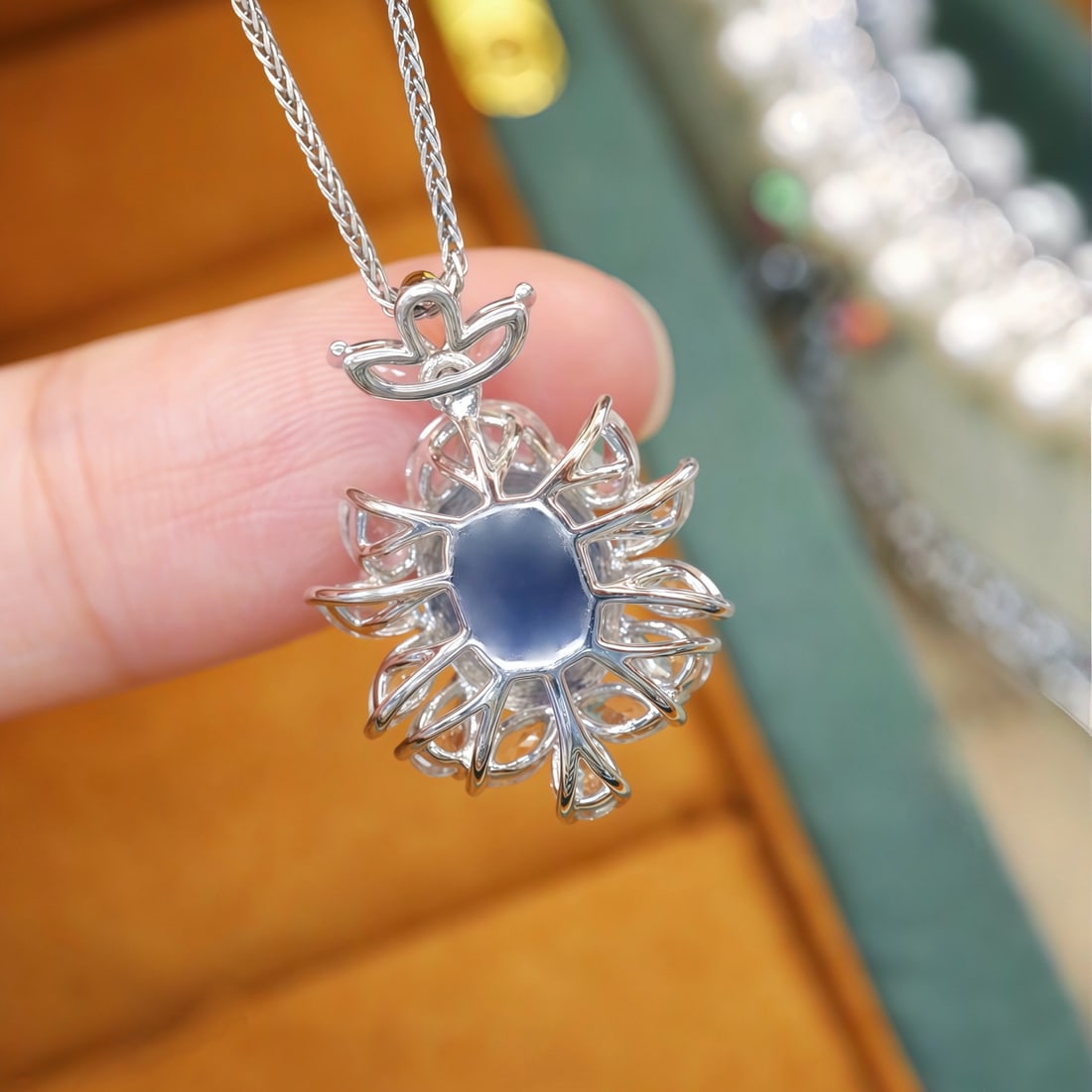 14k Gold 1.19 Ctw Natural Sapphire & Diamond Pendant( Without Chain ) - 5