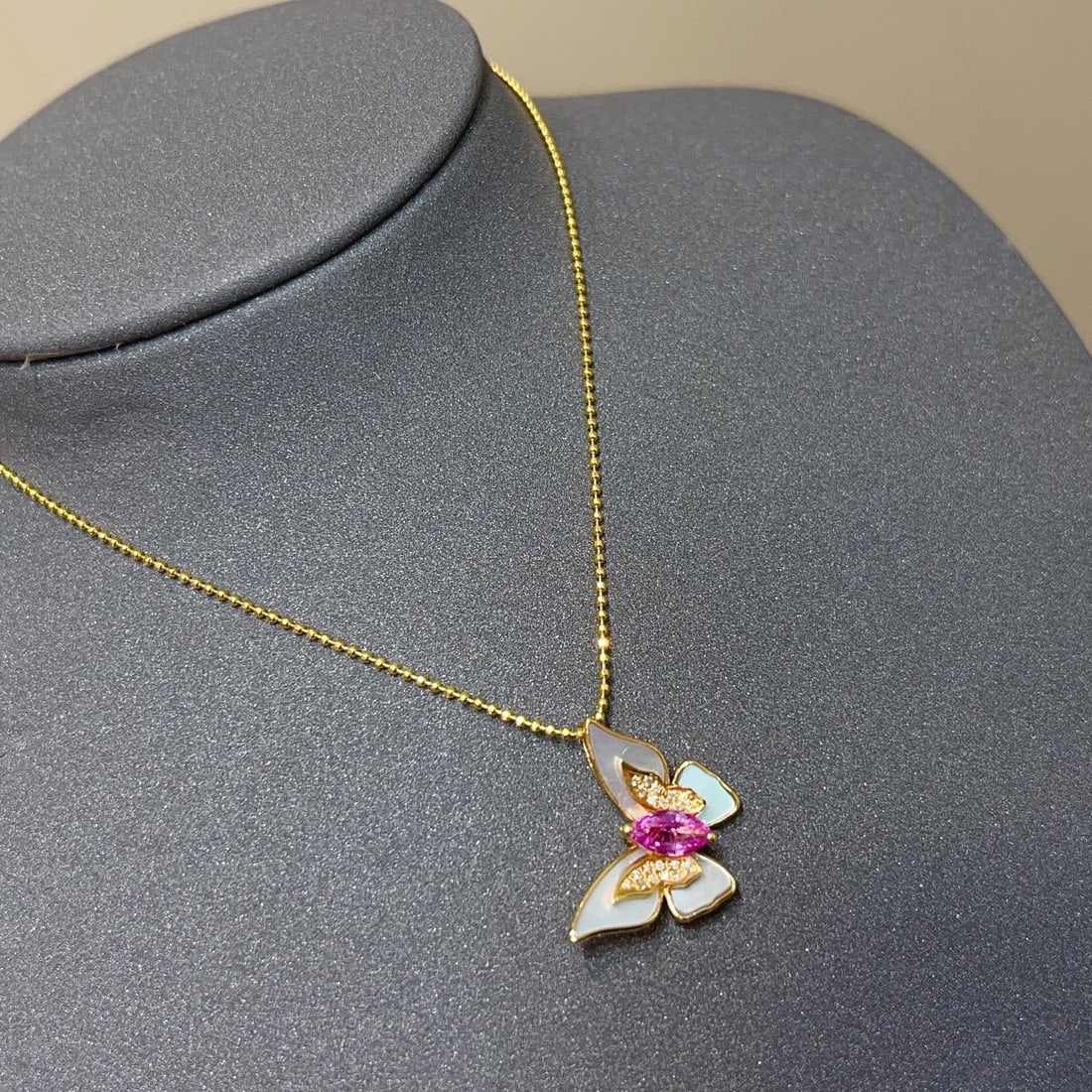 14k Gold 0.60 Ct Natural Sapphire & Diamond Pendant( Without Chain ) - 6