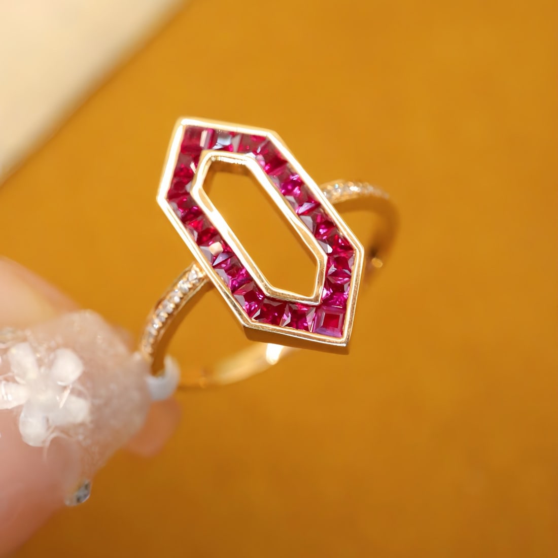 14k Gold 0.79 Ctw Natural Ruby & Diamond Ring - 4