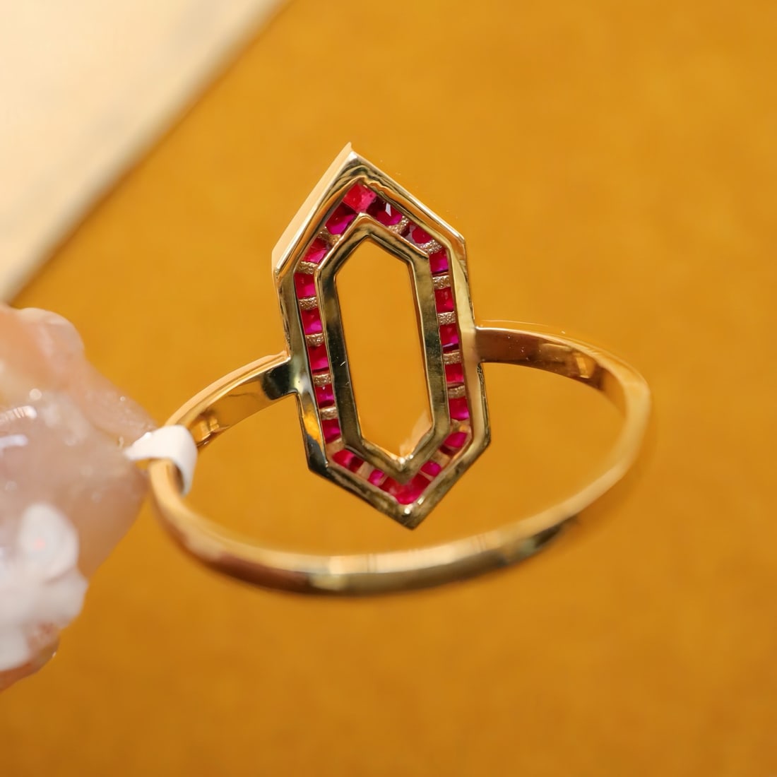 14k Gold 0.79 Ctw Natural Ruby & Diamond Ring - 5