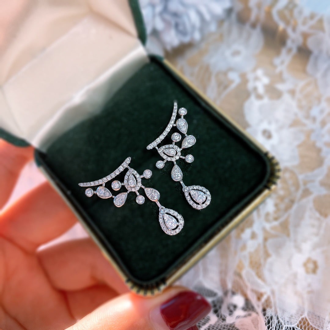 14k Gold 1 Ct Natural H Diamond Earrings - 2