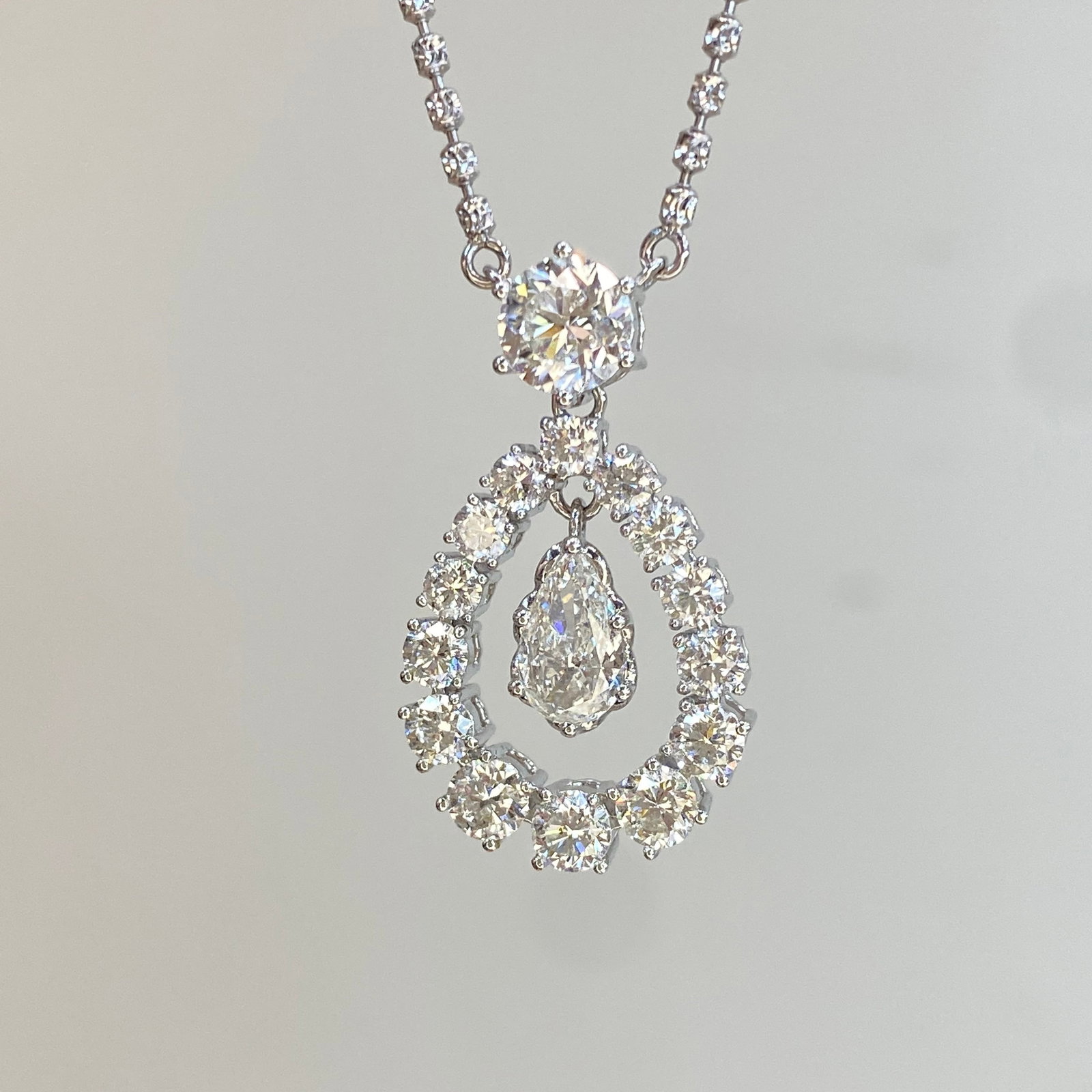 14k Gold 2.81 Ct Natural H Diamond Necklace (1 of 6)