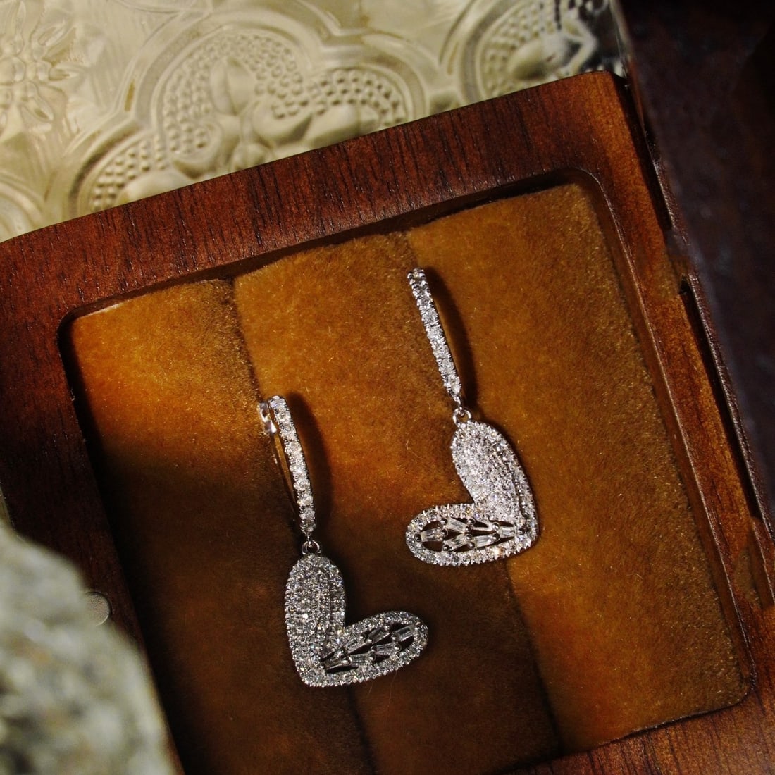 14k Gold 0.66 Ct Natural H Diamond Earrings - 2