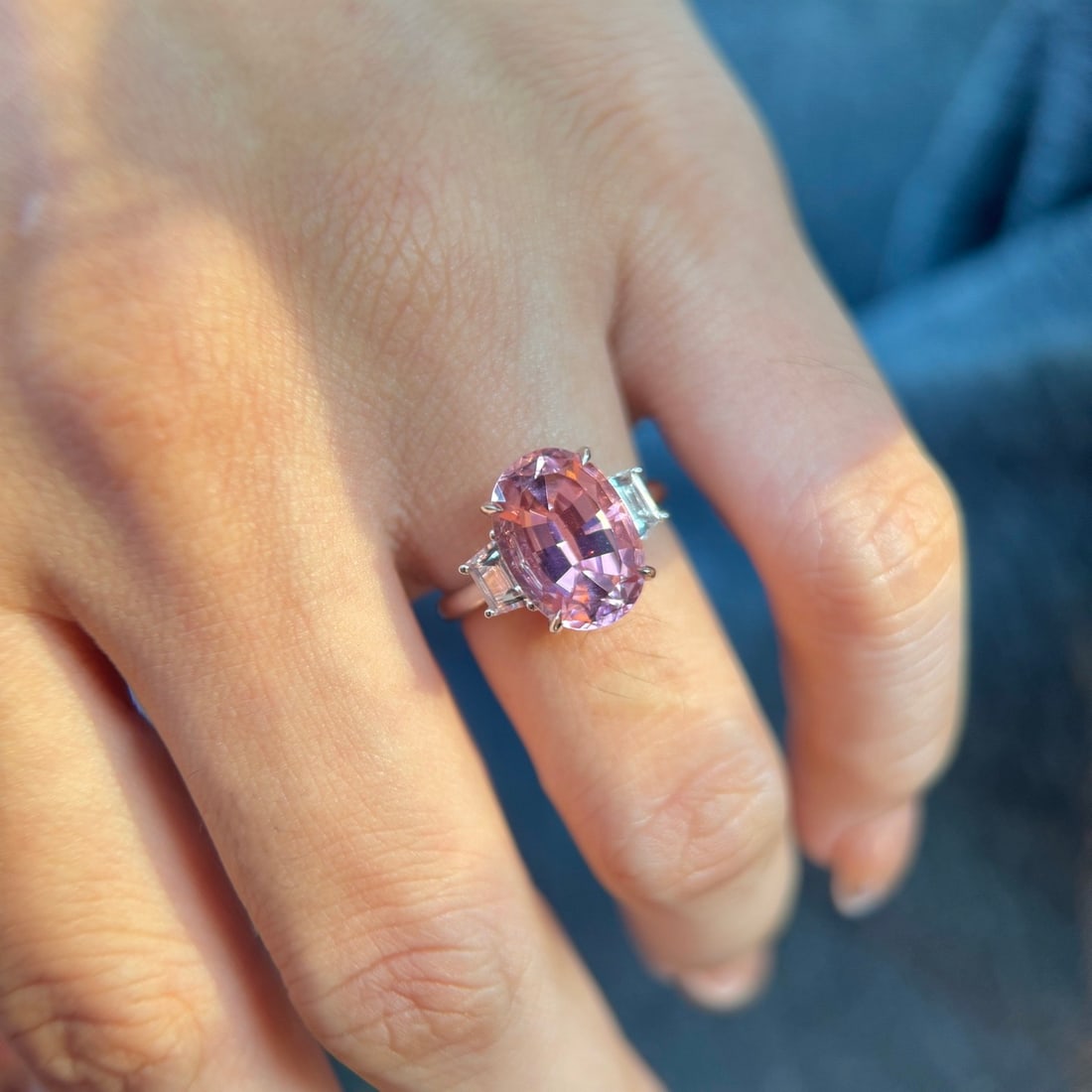 14k Gold 5.44 Ctw Natural Tourmaline & Sapphire Ring - 4
